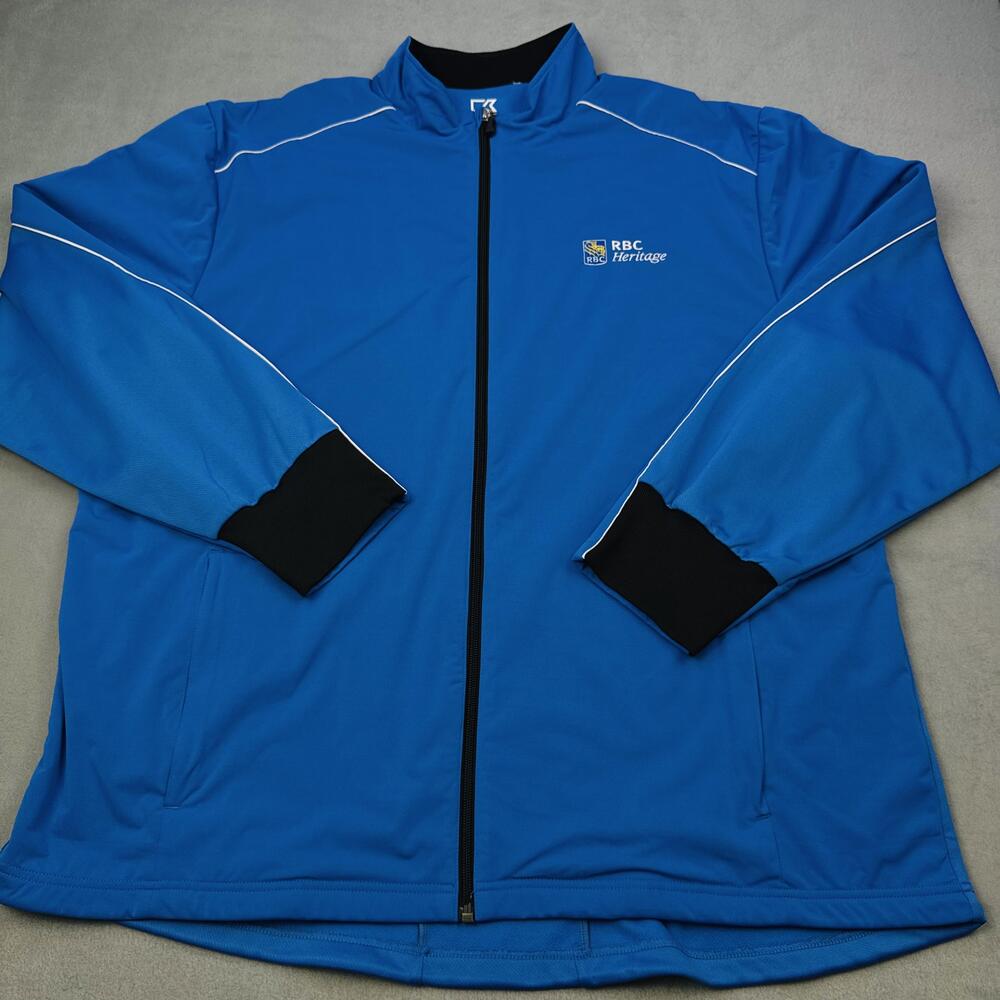 RBC Heritage Jacket Mens 2XL Blue Full Zip Golf Windbreaker Cutter & Buck